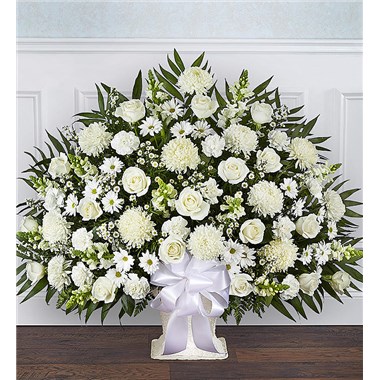 Heartfelt Tribute&trade; Floor Basket- White
